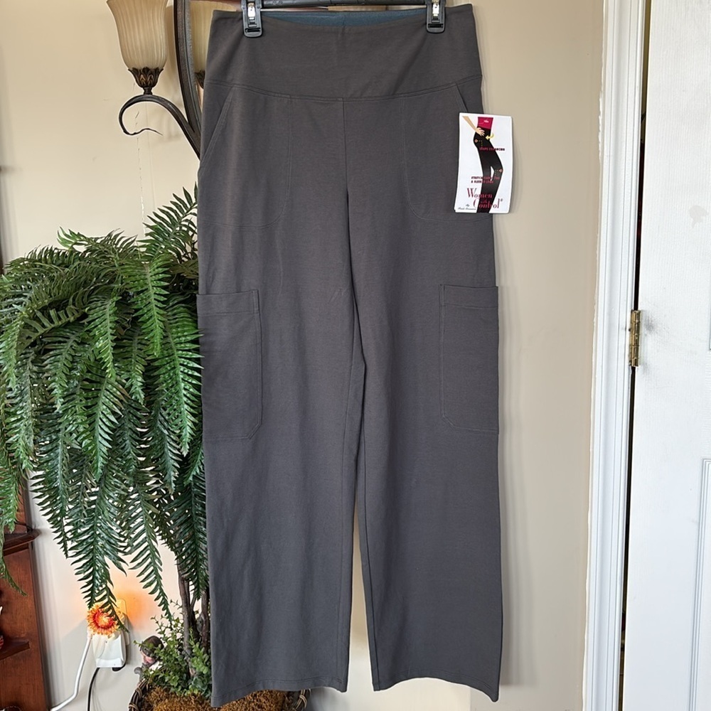 Brand New Women With Control by Renee Greenstein Gray Tummy Control Pants Tall